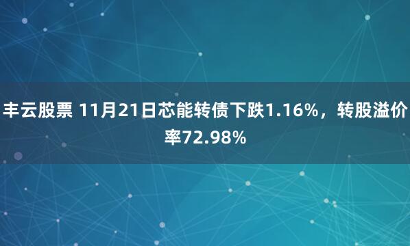 丰云股票 11月21日芯能转债下跌1.16%，转股溢价率72.98%